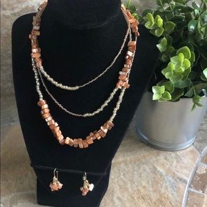 Beaded Necklace and Earring Set